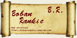 Boban Rankić vizit kartica